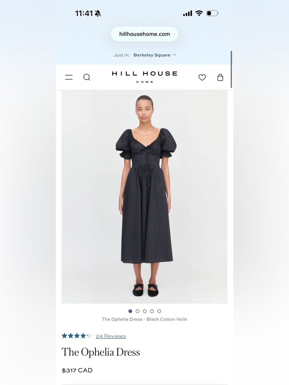 Hill House The Ophelia Dress — Black size S